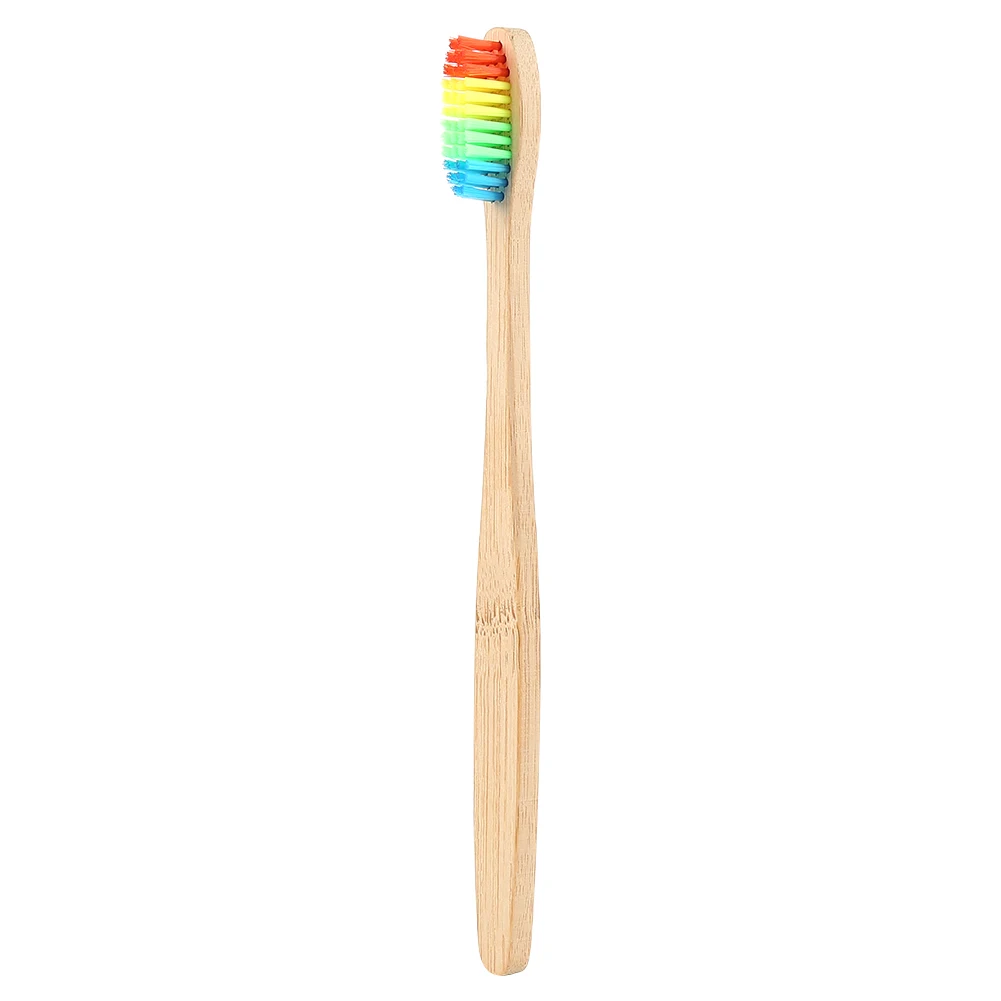 1 шт. экологическая зубная щетка с бамбуковым углем для ухода за полостью рта для чистки зубов, эко щетки со средней мягкой щетиной - Цвет: Rainbow
