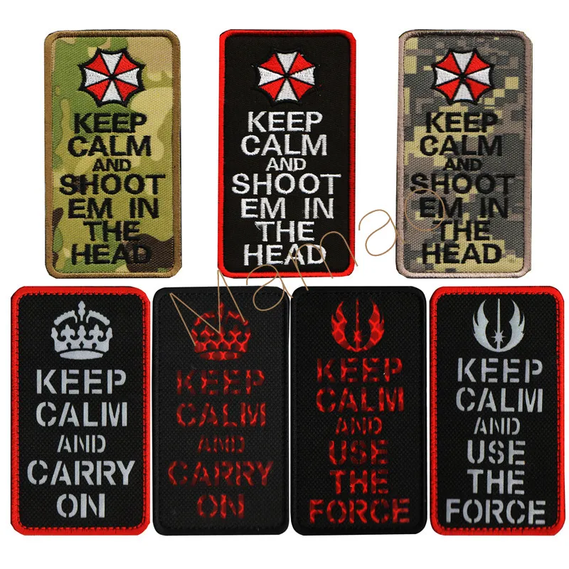 

Umbrella Corporation zombie Combat Morale Patch KEEP CALM AND SHOOT 'EM them IN THE HEAD badge airsoft tactical patch