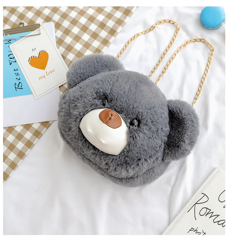 Shoulder Multi-Purpose Cute Kindergarten School Bag Cute Teddy Bear Big Head Bag a Generation of Fat