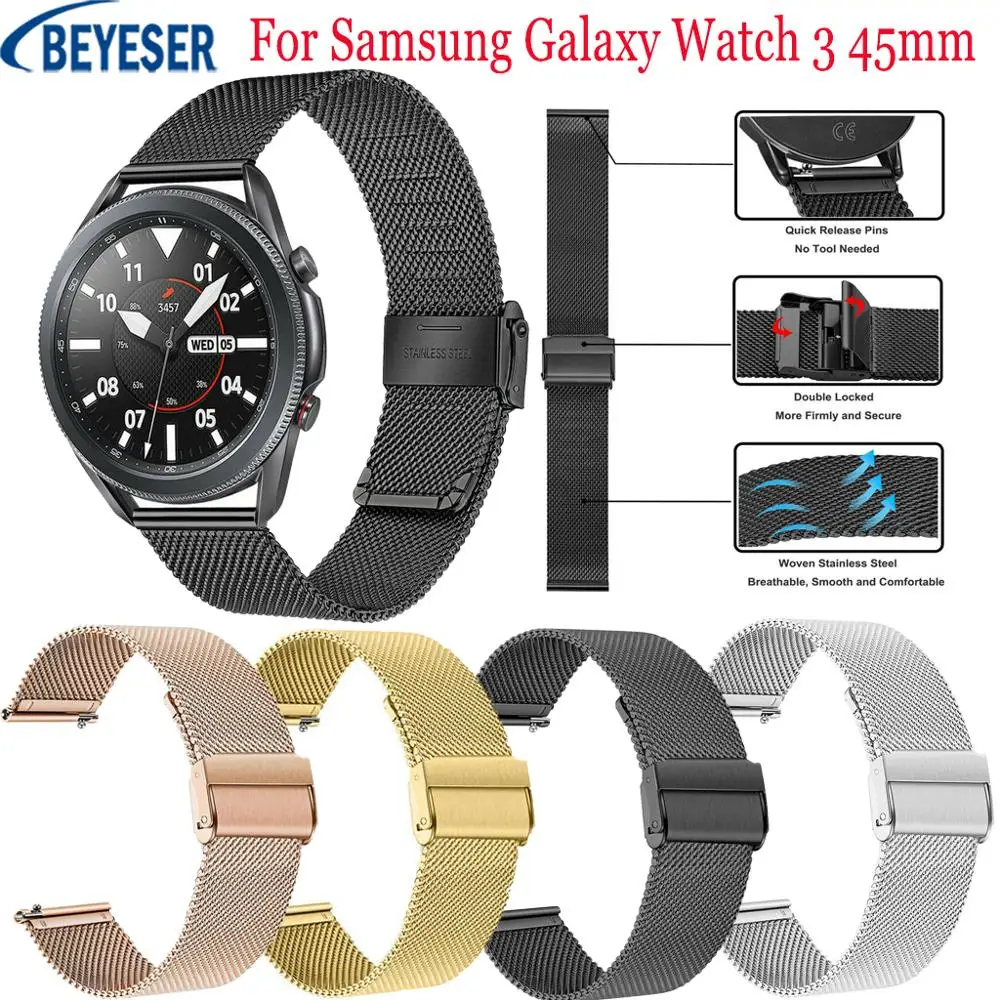 

Ремешок «Миланская петля» для Samsung Galaxy Watch 46 мм Gear S3, браслет для Huami Amazfit GTR 47 мм Galaxy Watch 3 45 мм, 22 мм