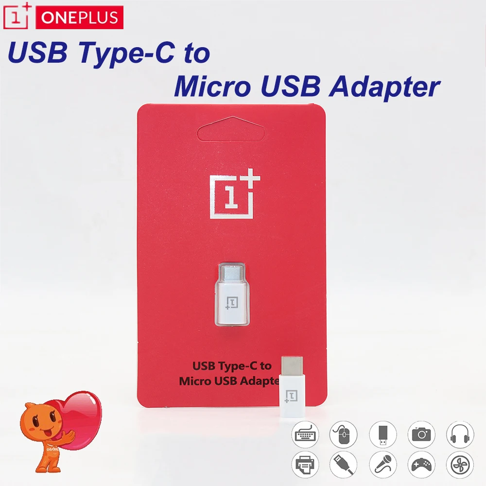 Оригинальный переходник ONEPLUS с USB Type C на Micro конвертер зарядный кабель