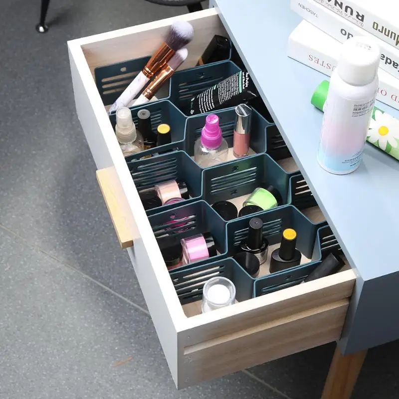 12 Holes Adjustable Nail Polish Organizer Holder Honeycomb Drawer