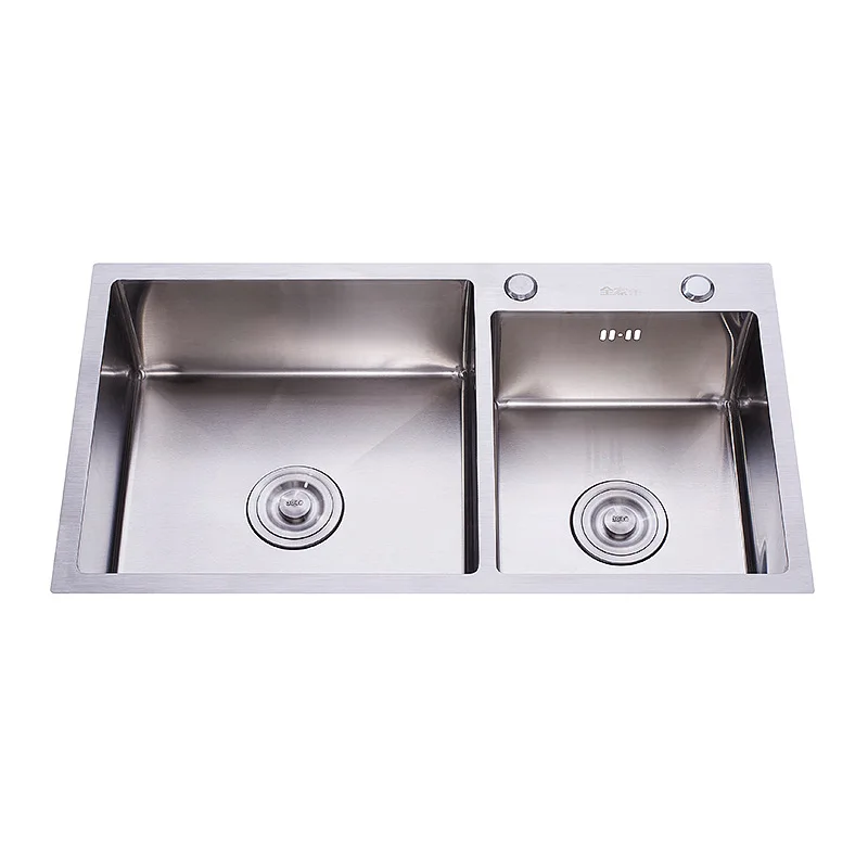 

Kitchen Stainless Steel Sink Set Integrally Molded Thick Washing Basin Household Double Sink Pool kitchen sink black