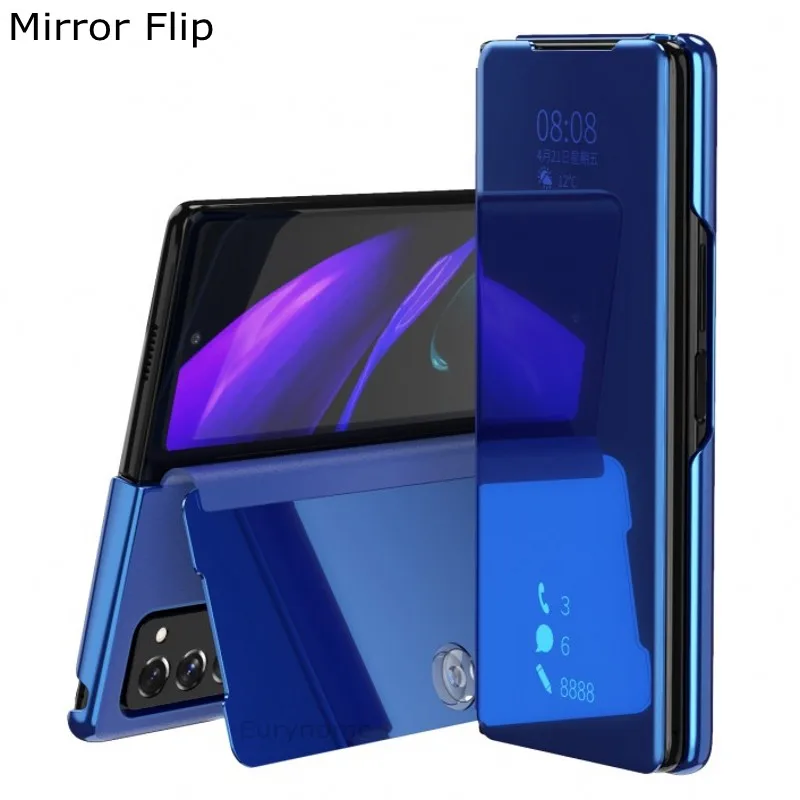 Premium Mirror Plating PU Leather Kickstand Shockproof Phone Case