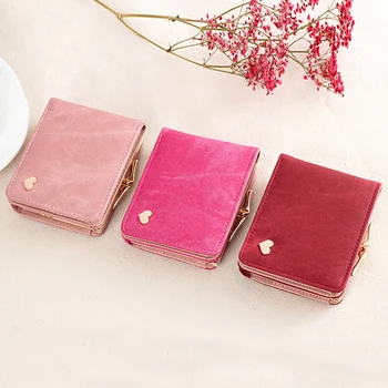 

2019 Female Hasp Heart Short Wallet PU Leather Wallet Coin Card Holder Leather Female Clutch Large Capacity Wallet Carteras