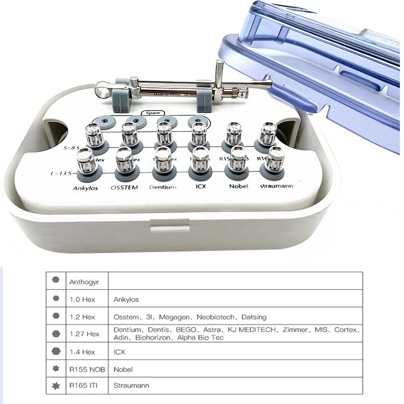 Dental 1 set complete dental implant restoration tool kit universal torque screwdriver wrench | Красота и здоровье