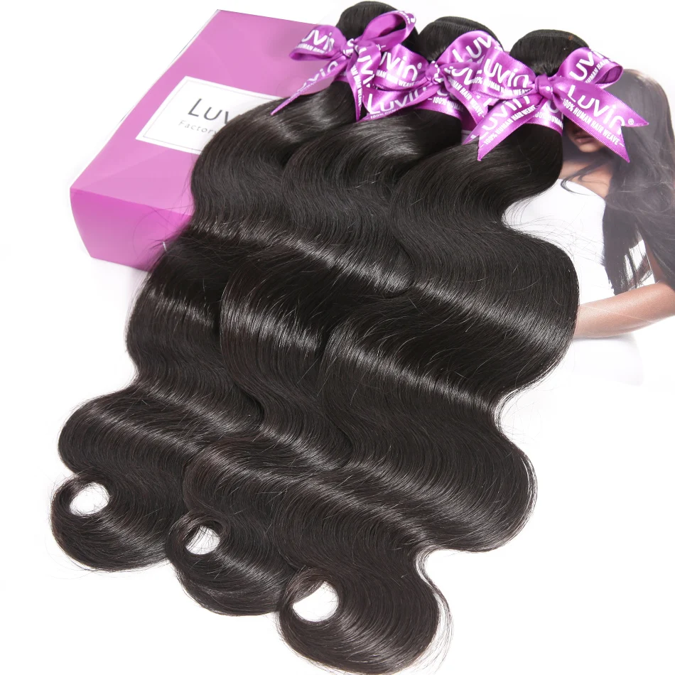 

Luvin OneCut Hair Body Wave 8-30 Brazilian Virgin Hair 3 Pcs/Lots 100% Unprocessed Human Soft Hair Bundles Weaves Free Shipping