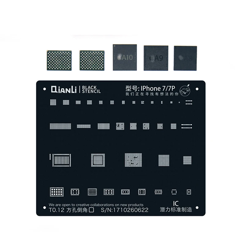 QIANLI IOS iblack стальная сетка NAND baseband IC/cpu A8 A9 A10 A11 A12 BGA трафарет для IPHONE 6 6S 7 7P 8P T0.12 net