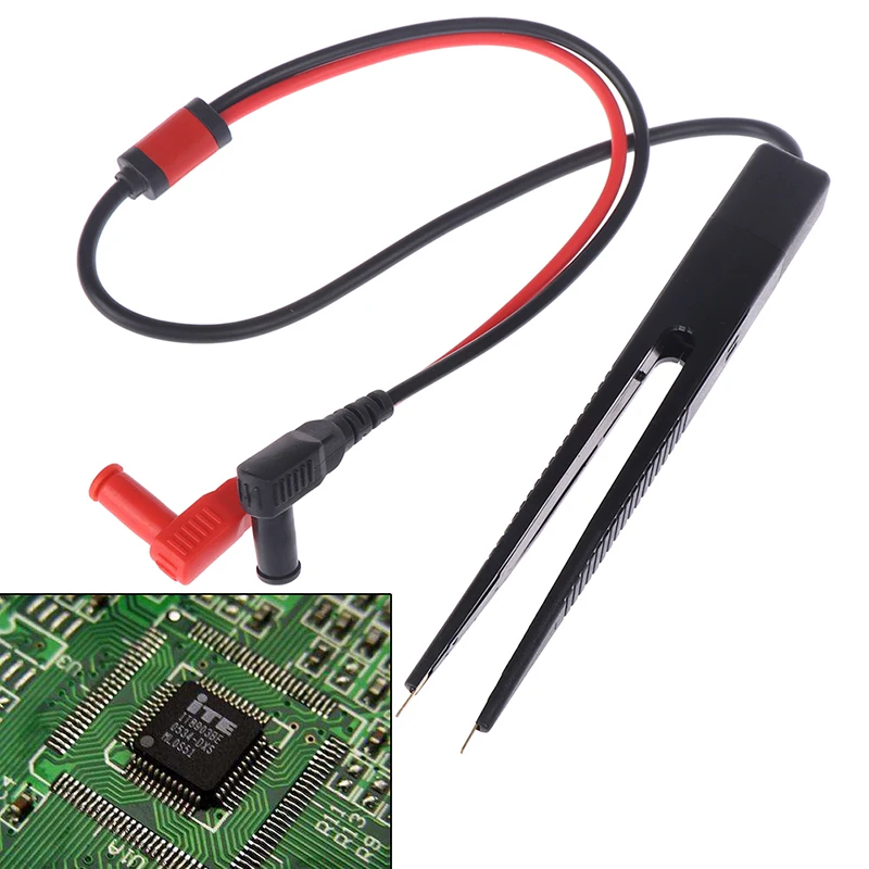 1pcs Good Quality Chip Test Clip Lead Probe Multimeter Meter Tweezer Capacitor Resistance P0.05 Bridge Test Clip