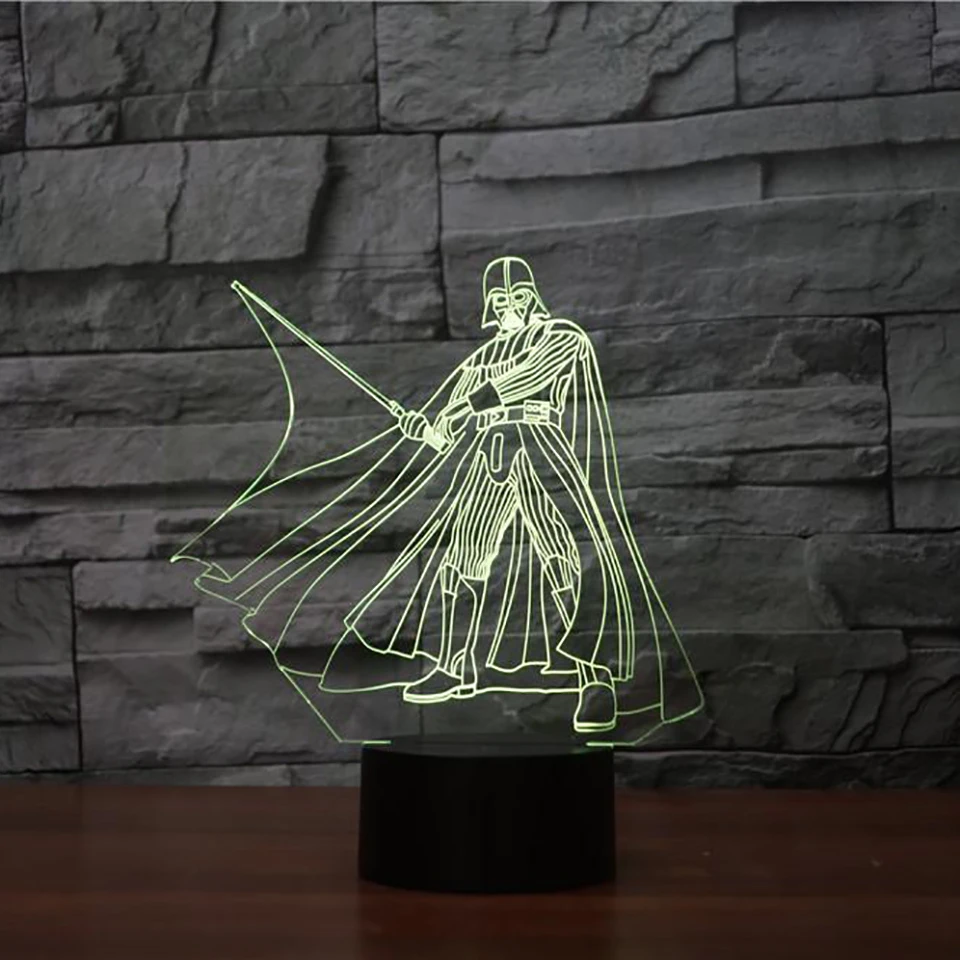 Звездные войны Дарт Вейдер 3D светодиодный ночник RGB 7 цветов Изменение Настольная лампа фигурки 2247 дети дома рождественские игрушки