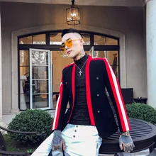 Мужские блейзеры осенний костюм куртка одежда Modis умный Повседневный лоскутный однотонный приталенный двубортный мужской пиджак мужские пиджаки