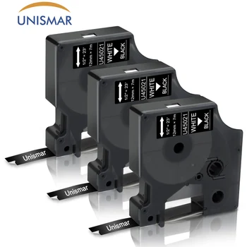 

Unismar 3PCS 45021 White on Black 12mm Printer Ribbon Compatible for Dymo D1 Tape for Dymo Label Maker LM160 280 PNP Label Tapes