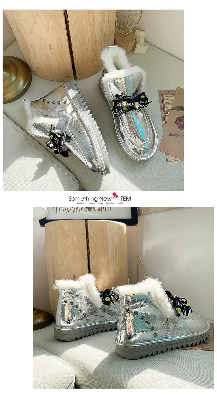 SWONCO/женские зимние ботинки с бантом; коллекция года; Сезон Зима; Новинка; модная зимняя обувь с хлопковой подкладкой; женские зимние ботинки; бархатные зимние ботинки на меху