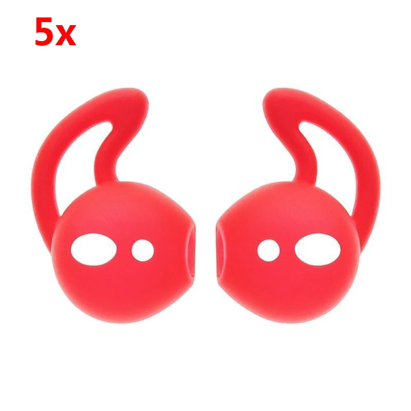 red 5 pair 1/3/5 пар Силиконовый чехол ушной крючок с крыльями Кепки с наушным креплением чехол s Аксессуары для продукции Apple, чехлы для Airpods спортивные аксессуары - Цвет: red 5 pair