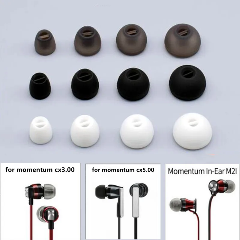 

8Pcs Silicone Earbuds Ear Tips Non-slip Replacement Earplugs for Sennheiser Momentum cx3.00 cx5.00 In-ear Earphone Ear Buds