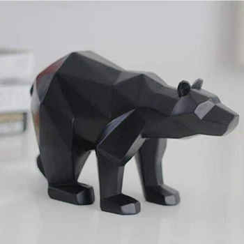 

Modern Bear Statue Art Craft Decor Animal Sculpture Bookshelf Desk Geometric Figurine Home Decoration Furnishing Accessories
