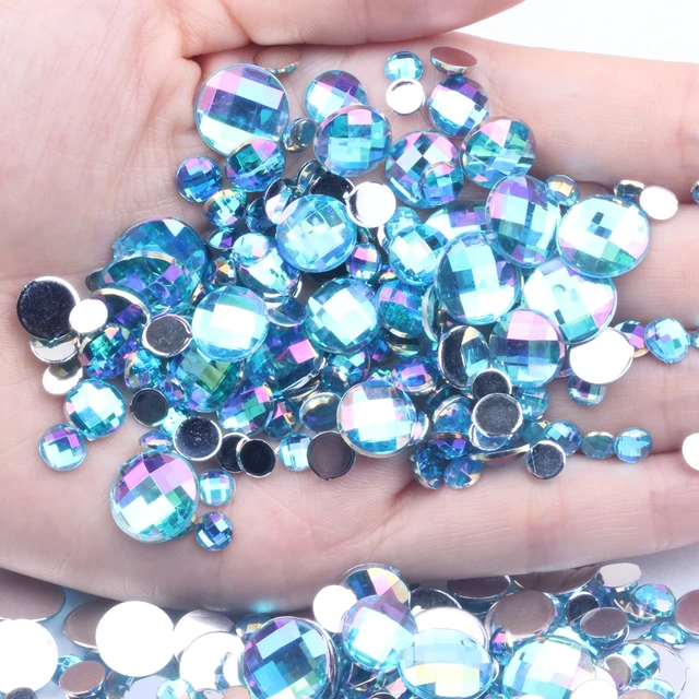30g Clear Assorted Faceted Sew On Rhinestones
