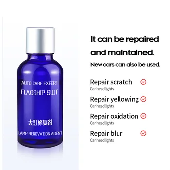 

30/10 ml Anti-scratch Liquid Car Headlight Repair Coating Solution Repair Kit Oxidation Coating Headlight Polishing Car Maintain