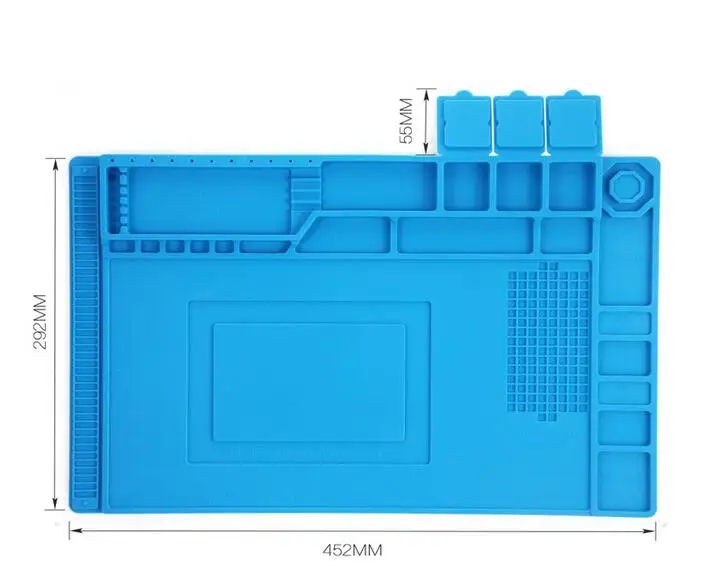 S-160 45x30cm Heat Insulation Silicone Pad Desk Mat Maintenance Platform For BGA Soldering Repair Mat Magnetic Heat