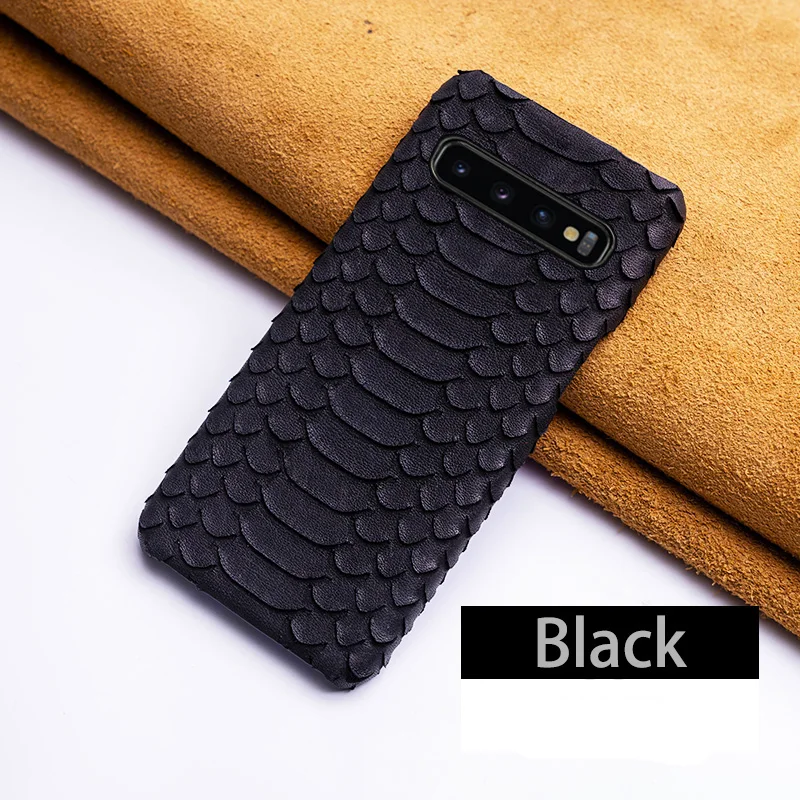 Чехол для телефона для samsung Galaxy A30 A40 A50 A70 S7 S8 S9 S10 Plus, Note 8, 9, 10, чехол с принтом питона текстура для A5 A7 j5 j7 j6 A8 - Цвет: Black