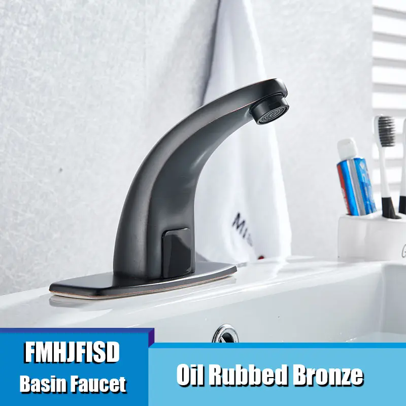 FMHJFISD Brushed Nickel/Black Basin Faucet Torneira Automatic Touch Faucest Bathroom Mixer Taps Grifo - Цвет: Black