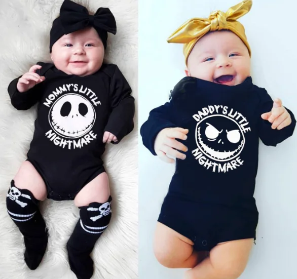 Одежда для малышей Nwborn одежда для малышей Хэллоуин комбинезон с длинными рукавами треугольник Ha костюм весна и осень хлопок повседневный мультфильм