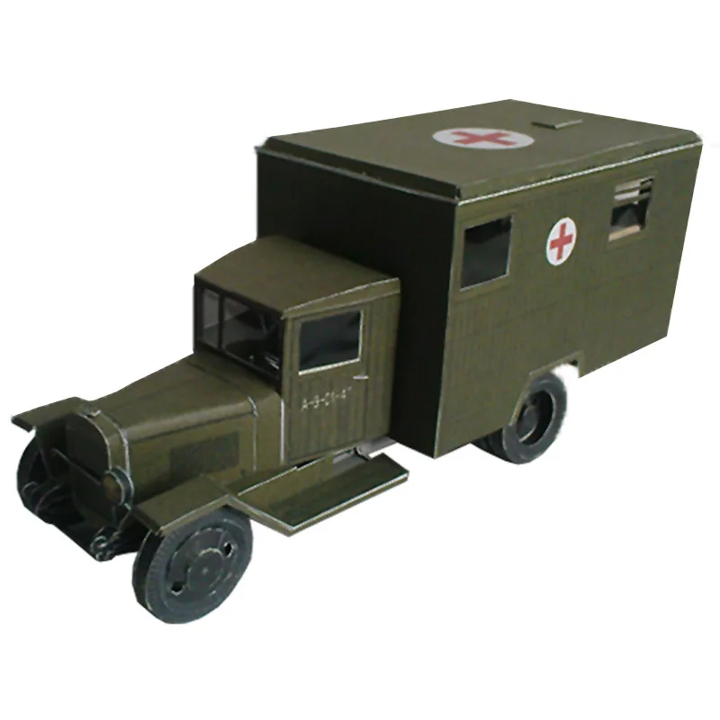 1: 43 Zis-44 Советского Союза на поле боя скорая помощь Бумажная модель камуфляжные брюки jun ka модель автомобиля ручной работы DIY