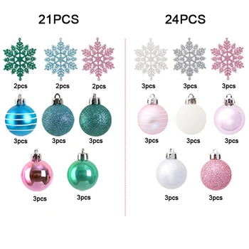 

Christmas Ball Set Snowflake Star Christmas Tree Ornament Hanging Baubles Gifts Snowflake Pendant Home Festival Party Supplies