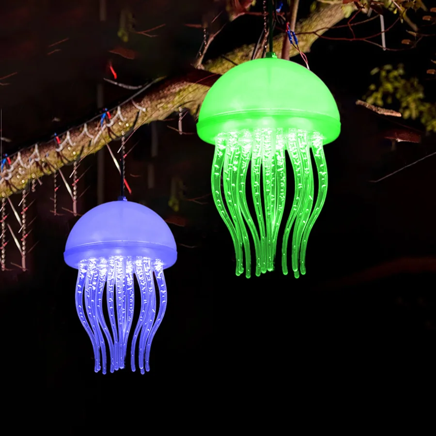 RGB Christmas Tree jellyfish Fairy String Light Outdoor Garden jellyfish Hanging Light String Wedding Party Patio Garland Light