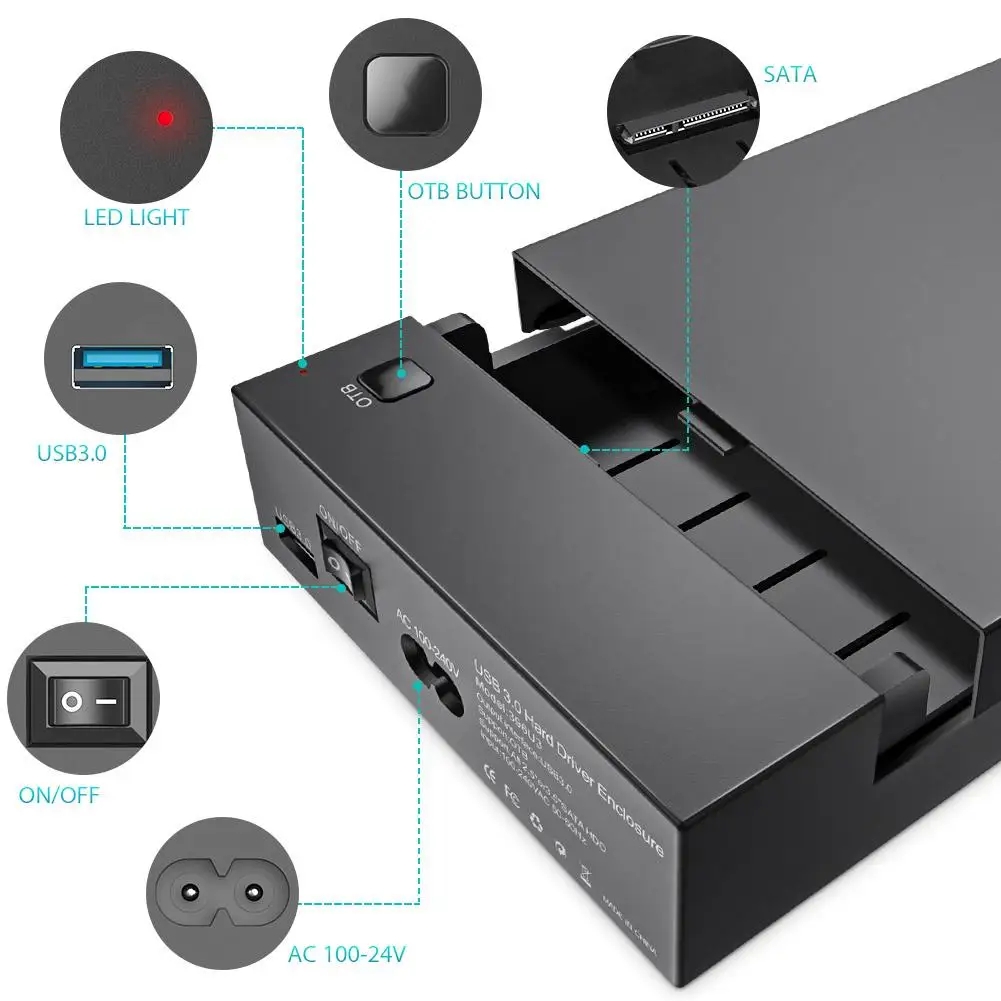 USB 3,0 2,5 дюйма/3,5 дюйма SATA внешний жесткий диск поддержка UASP 10 ТБ драйвер OTB One Touch резервного копирования