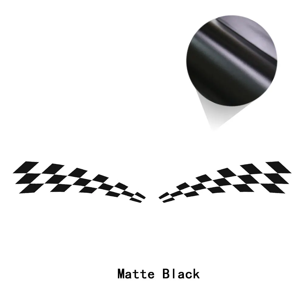 matte black 2 шт клетчатый флаг для укладки двери автомобиля боковые полосы наклейка для тела наклейка для MINI Cooper S Clubman F54 One JCW аксессуары - Название цвета: matte black