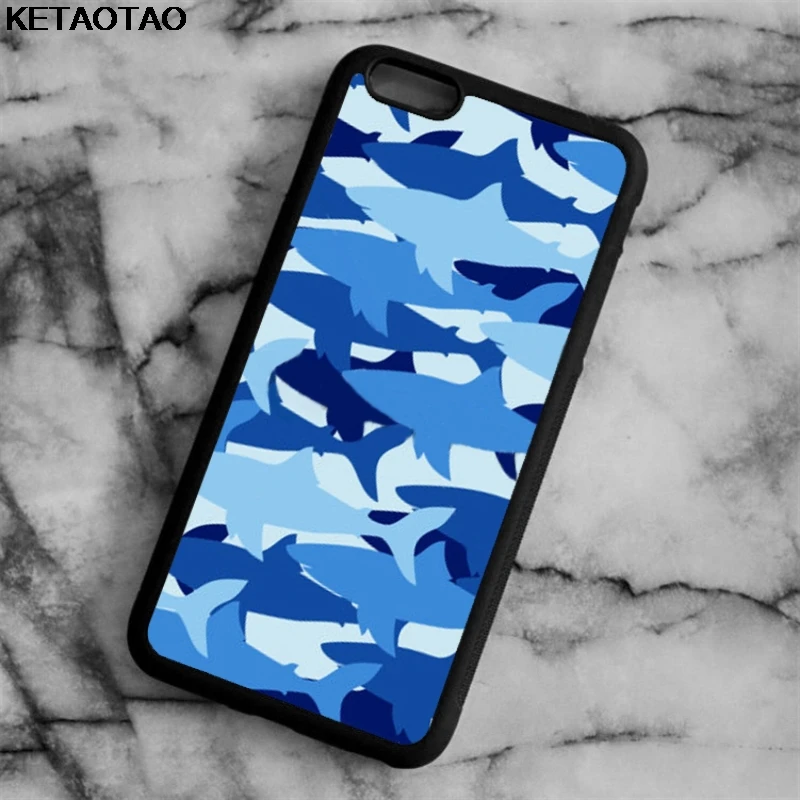 Чехол KETAOTAO Cool Fish Shark для samsung galaxy S4 S5 S6 S7 S8 S9 S10 edge Note Мягкий ТПУ резиновый силиконовый - Цвет: Черный