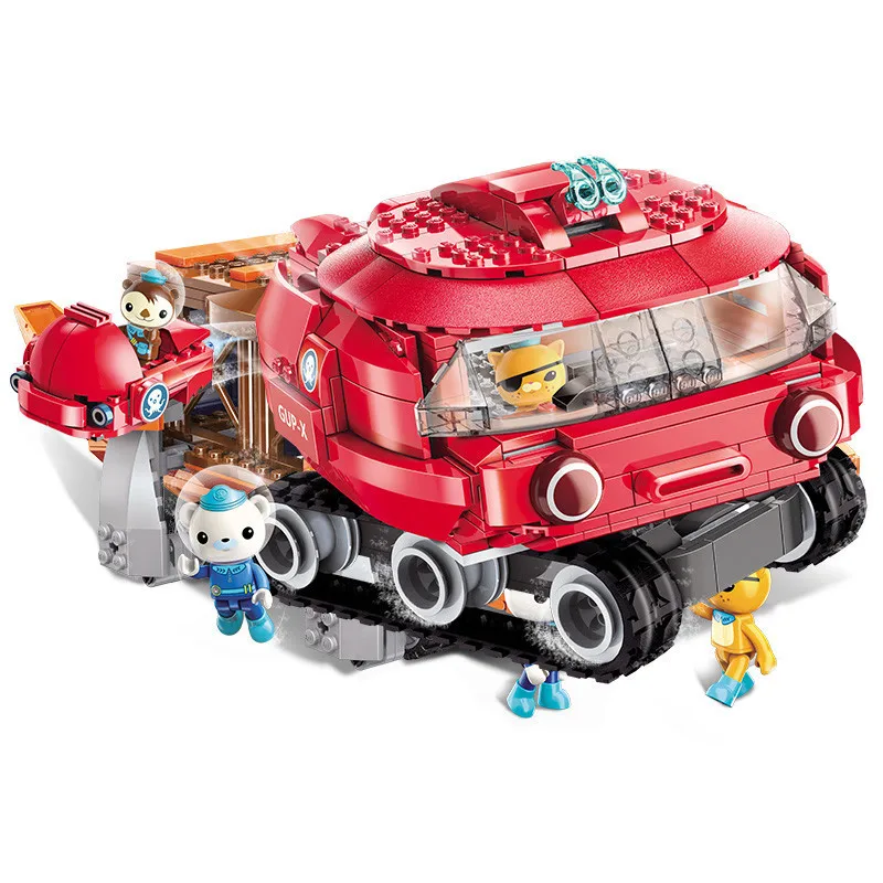 

ENLIGHTEN 3707 Small Bottom Column Horseshoe Crab Boat Boys And Girls Assembled Building Blocks Children Educational Force Toy G