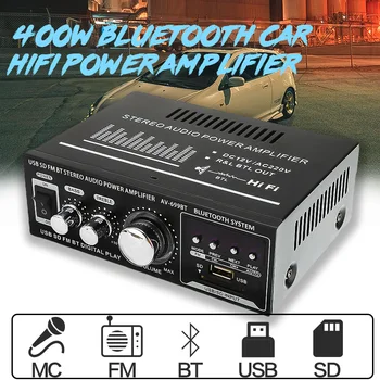 

12V/220V 400W Car Channel Bluetooth Power Amplifier Universal Audio Amplifier USB SD FM Radio Home Amplifier With Remote Control