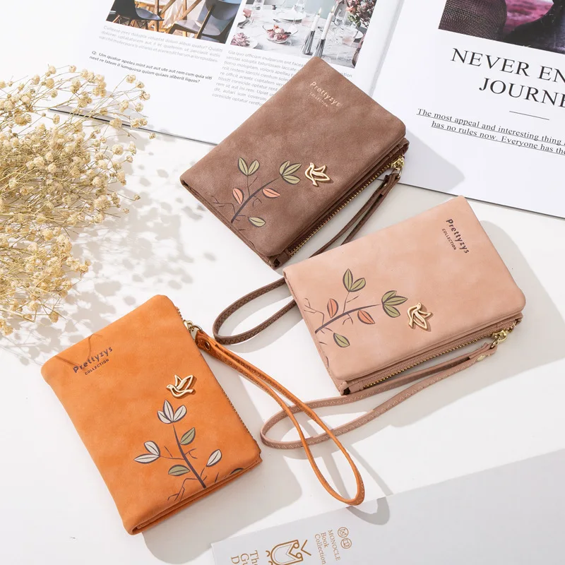 Women Short Wallet Cute Bird Tree Pattern Design Girls Zipper Coin Purse Ladies ID & Credit Card Holder PU Small Clutch Bag 6