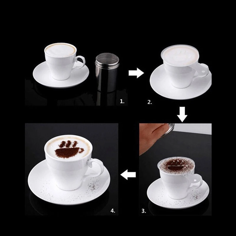 16 шт Пластиковые капучино Cooffee пены спрей шаблон трафареты DIY украшения кофе печать плесень Декор кекс шаблон плесень