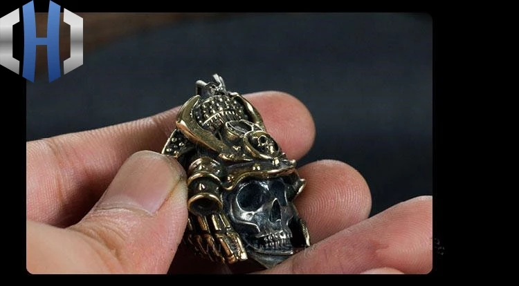 Японский самурайский кулон ожерелье ювелирные изделия из стерлингового серебра 925 пробы медь Domineering Металл Evil