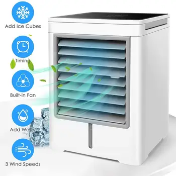 

USB Mini Air Conditioner Cooler Home Office Portable Touch Screen Cooling Fan 6W Less Than 36dB 2 Square Meter