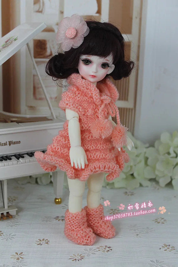 1/6 1/4 BJD Одежда Аксессуары для куклы, милое кружевное платье-свитер для BJD/SD yosd случайный цвет, не включает в себя куклы, обувь, парик и другие E2518