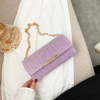 

Women Luxury Handbag Brand Shoulder Bag Leather Solid Color Underarm Bag Phone Pouch Purse Fashion Women Small Square Bags
