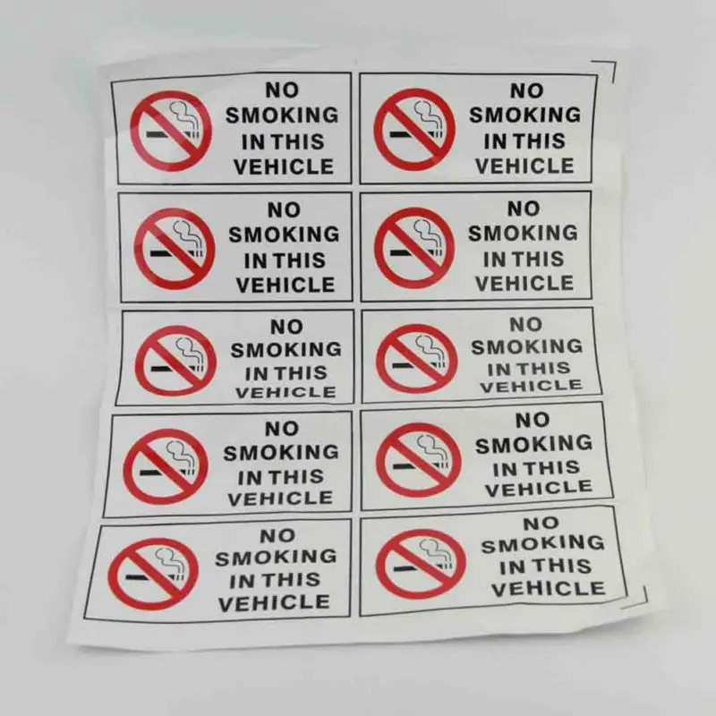 

2pcs No Smoking Eating Drinking In This Vehicle Signs Wall Sticker Door Car Bus Vinyl Decal Shop Warning Sign Glass Sticker