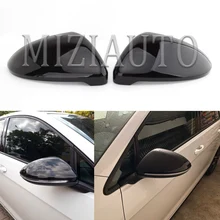 Espelho retrovisor lateral capa caps para vw para golf 7 mk7 7.5 para gti para touran 2014-2017 porta asa espelho caso capa preta brilhante