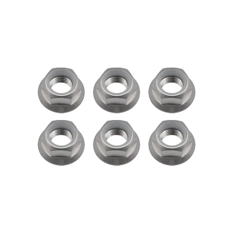 

6 Pcs Titanium Flange Nylon Lock Nuts M8 M10 M14 Titanium Color Nuts for Bike Cycling Motorcycle Car Fasteners