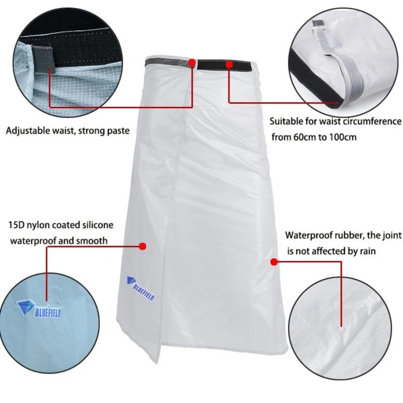 Легкий 15D силиконовое покрытие дождевая передача дождевая одежда длинная дождевая килт Водонепроницаемая юбка брюки для походов на природе кемпинга