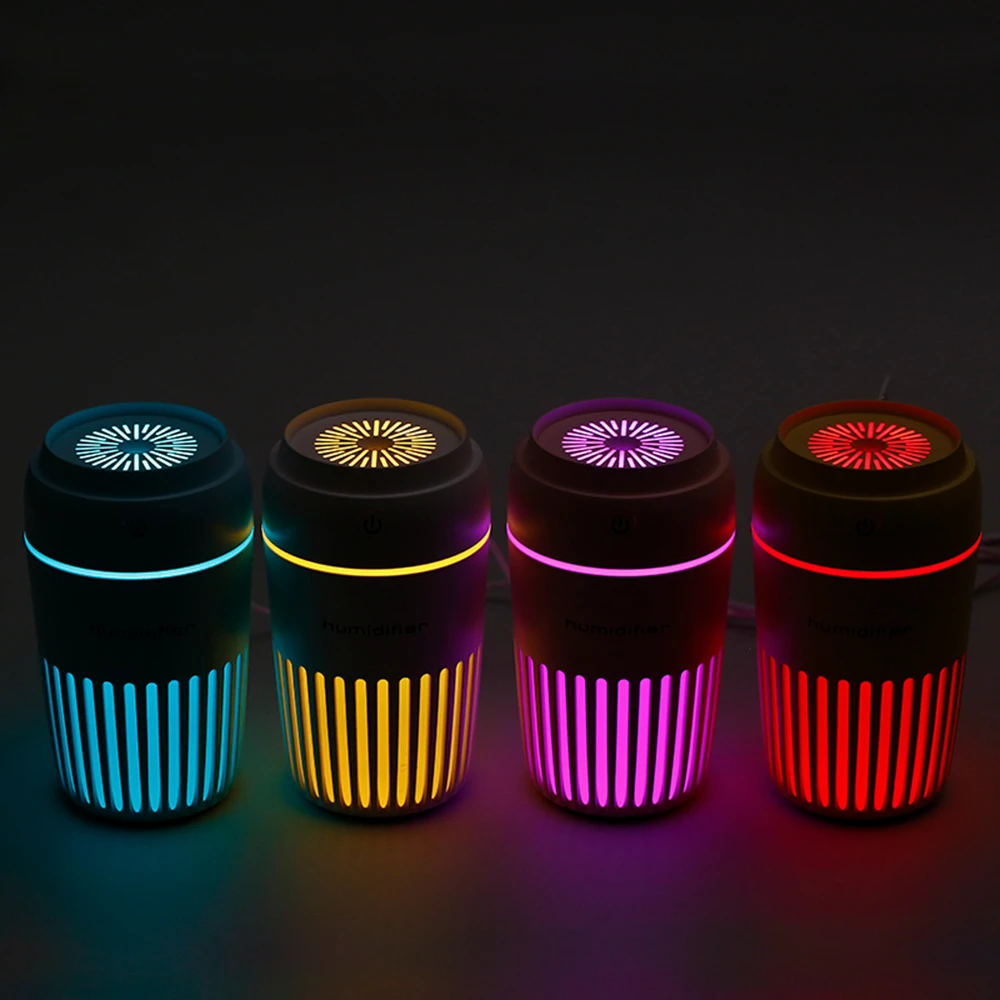 

Mini humidifier spray household humidifier USB Space-time cup humidifier Portable Aromatic Oil Diffuser 7 Color Changing Lamp