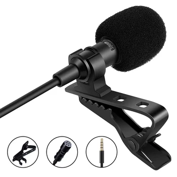 

Mini Mic clip-on condenser microphone omnidirectional condenser microfono for PC iPhone iPad Accessories