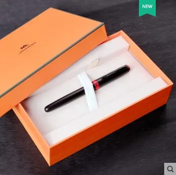 

New Jinhao Black Metal Fountain Pen Black 0.5 Nib Red Ring Matte Barrel Office Business Gift Ink Pen