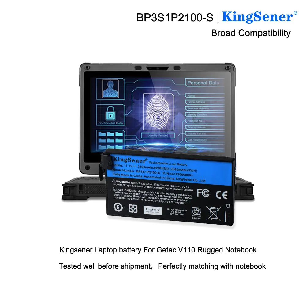 Новый аккумулятор KingSener для смартфона Getac V110 Rugged Notebook BP3S1P2100 441129000001 11 1 V 2100mAh/24WH|getac