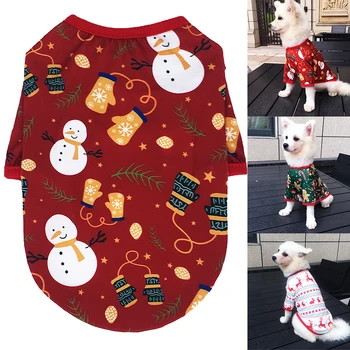 

Christmas Dog Cat Clothes Cotton Pet Clothing For Small Dogs Vest Shirt New Year Puppy Dog Costume Chihuahua Pet Vest Shirt