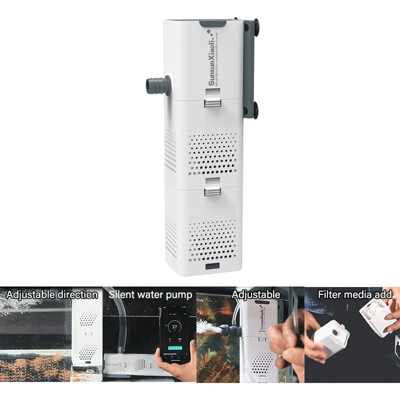 

Aquarium Filter Water Pump Wave Maker Air Aerator 4 In 1 Internal Sponge Filter Submersible Air Oxygen Powerhead Pump